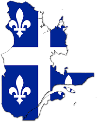 Carte du québec avec le drapeau comme remplissage
